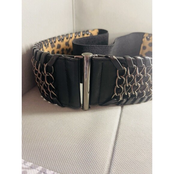 New Cabi Belt Stretch Belt Black And Leopard Print 33in main image 5
